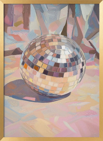 Pastel Disco Ball | Poster - Gold Frame Interior