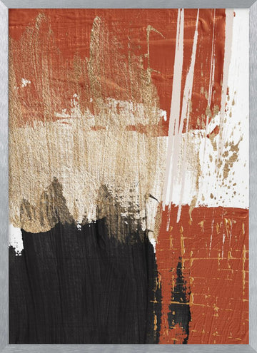 Bold Terracotta Abstract | Poster - Silver Frame Interior