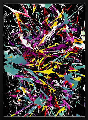 Vibrant Paint Splash | Poster - Black Metal Frame Interior
