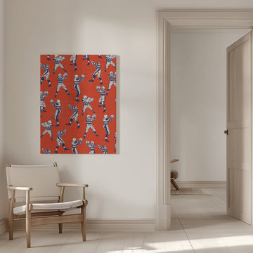 Vintage Football Players | Canvas - Room Interior 1