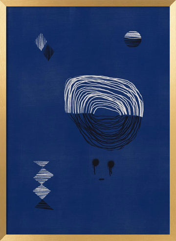 Indigo Night Gaze | Poster - Gold Frame Interior