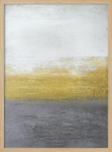 Golden Grey Horizon | Poster - Wood Frame Interior