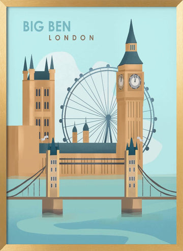 London (2) | Poster - Gold Frame Interior