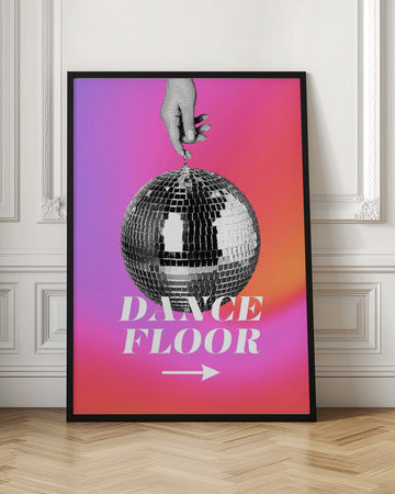 Monochrome Disco Ball | Poster - Room Interior 1