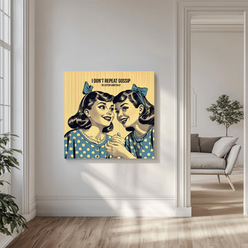 Retro Whispering Friends | Canvas - Room Interior 1
