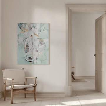 Abstract Green Serenity | Canvas - Room Interior 1