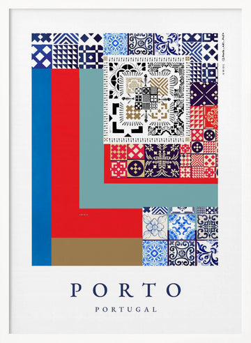 Porto Azulejo Patterns | Poster - White Frame Interior