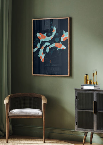 Graceful Koi Swim | Poster - Room Interior 2