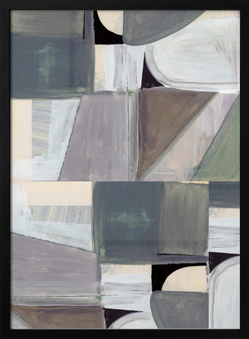 Muted Abstract Shapes | Poster - Black Metal Frame Interior