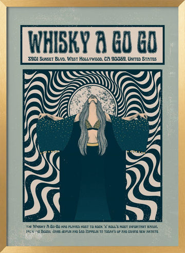 Psychedelic Rock Woman | Poster - Gold Frame Interior