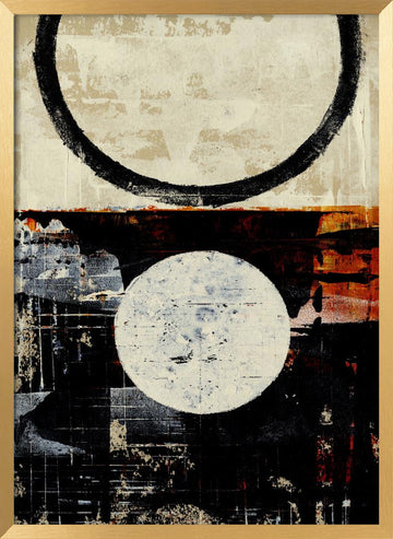 Stark Geometric Circles | Poster - Gold Frame Interior