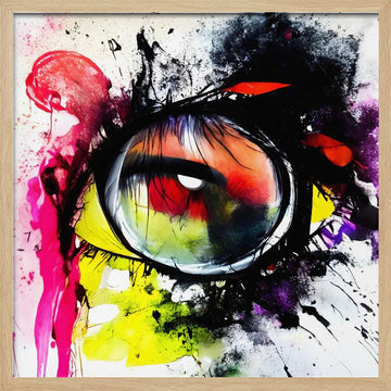 Colorful Abstract Eye | Poster - Wood Frame Interior