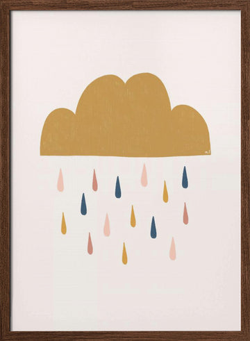Colorful Rain Cloud | Poster - Walnut Frame Interior
