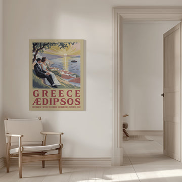 Couple's Greek Sunset | Canvas - Room Interior 1