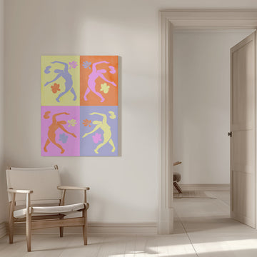 Vibrant Dancing Figures | Canvas - Room Interior 1