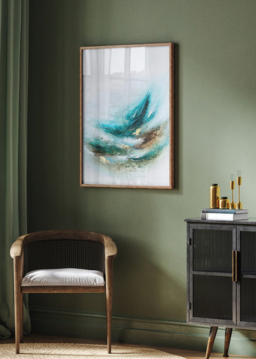 Fluid Teal Gold | Poster - Room Interior 2