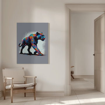 Colorful Black Panther | Canvas - Room Interior 1