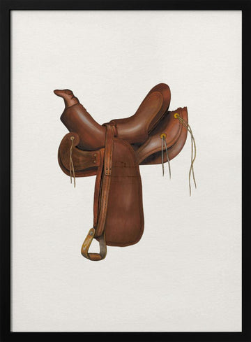 Classic Western Saddle | Poster - Black Metal Frame Interior