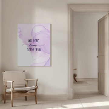Purple Dreams Quote | Canvas - Room Interior 1
