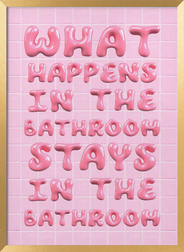 Bubbly Bathroom Rules | Poster - Gold Frame Interior