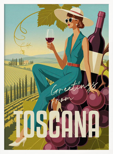 Tuscan Wine Country Style | Poster - White Frame Interior