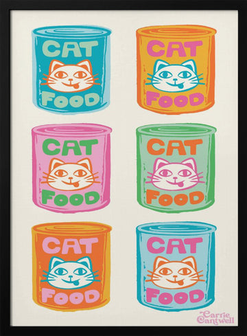 Pop Art Cat Food | Poster - Black Metal Frame Interior