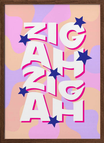 Colorful Zig A Zig Ah | Poster - Walnut Frame Interior