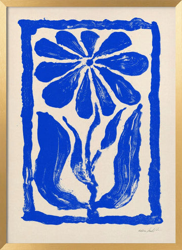 Blue Bloom | Poster - Gold Frame Interior