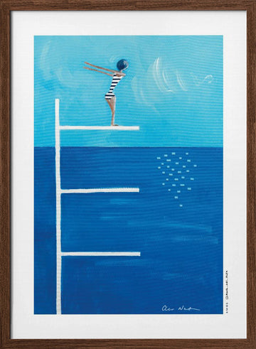 Ready to Dive | Poster - Walnut Frame Interior