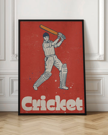 Vintage Cricket Player | Poster - Room Interior 1