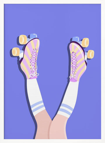 Retro Roller Skates | Poster - White Frame Interior