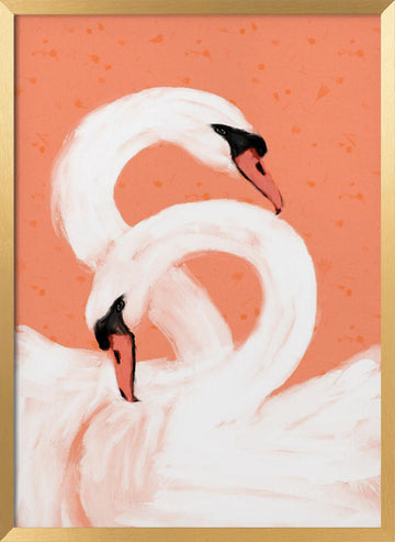 Graceful Swans | Poster - Gold Frame Interior