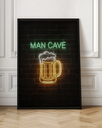 Man Cave Neon Beer Mug | Poster - Room Interior 1
