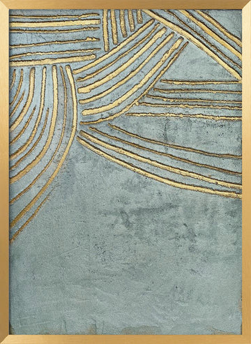 Flowing Gold Lines | Poster - Gold Frame Interior