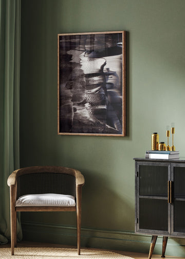 Monochrome Textures And Fluid Brushstrokes | Poster - Room Interior 2