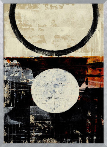 Stark Geometric Circles | Poster - Silver Frame Interior