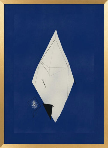 Abstract Blue Geometry | Poster - Gold Frame Interior