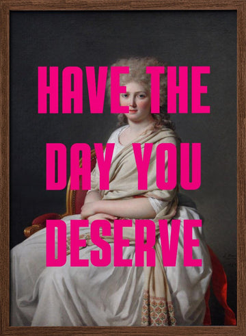 Sassy Pink Text Portrait | Poster - Walnut Frame Interior