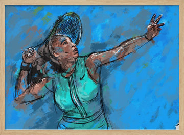 Dynamic Tennis Serve | Poster - Wood Frame Interior