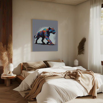 Colorful Black Panther | Canvas - Room Interior 2