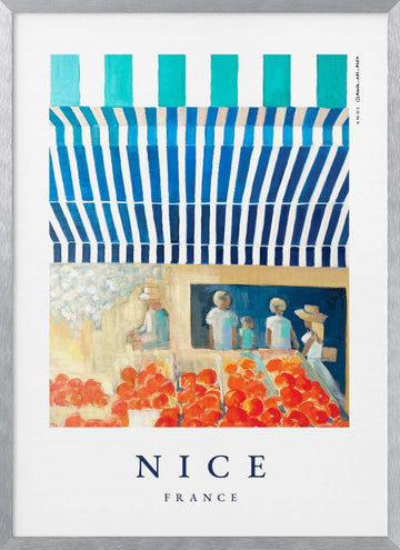 Nice Fruit Market | Poster - Silver Frame Interior