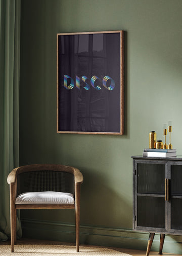 Holographic Disco Typography | Poster - Room Interior 2