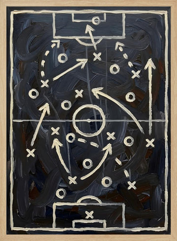 Football Play Diagram | Poster - Wood Frame Interior
