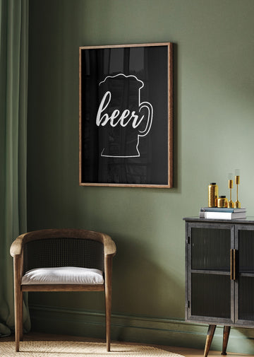 Beer Mug Calligraphy | Poster - Room Interior 2
