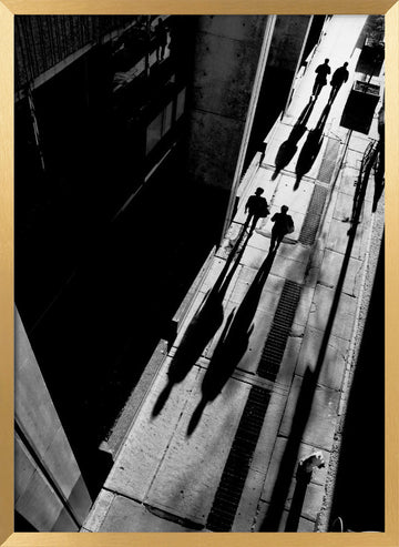 Long City Shadows | Poster - Gold Frame Interior