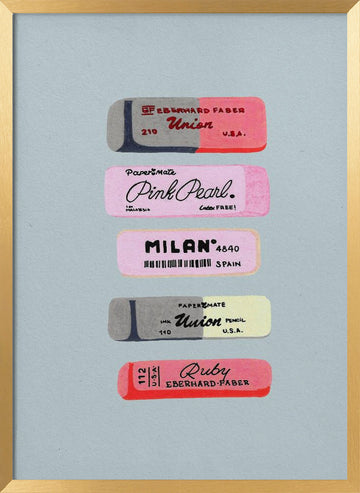 Retro Eraser Collection | Poster - Gold Frame Interior