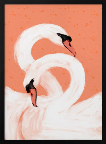 Graceful Swans | Poster - Black Metal Frame Interior