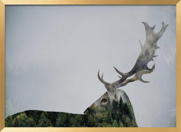 Forest Deer Spirit | Poster - Gold Frame Interior