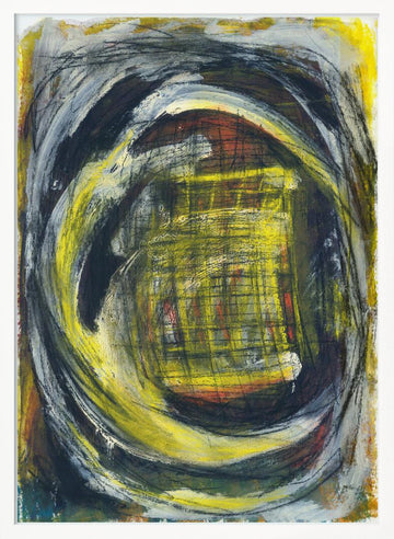 Energetic Yellow Vortex | Poster - White Frame Interior