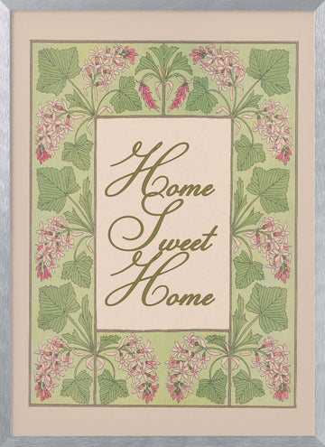 Floral Home Sweet Home | Poster - Silver Frame Interior